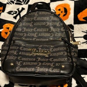 Juicy Couture Black and Gold Logo Backpack